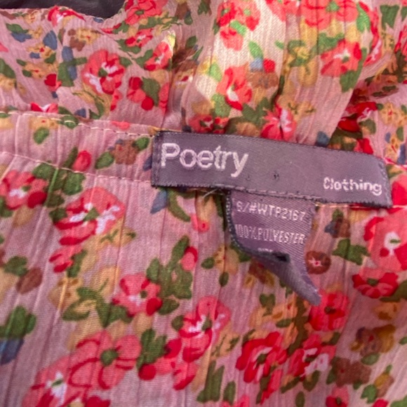 Poetry Spring Floral Ruffle Front Shirt - Size M - Picture 3 of 9